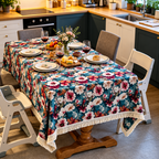 Vintage Floral Jacquard Tablecloth
