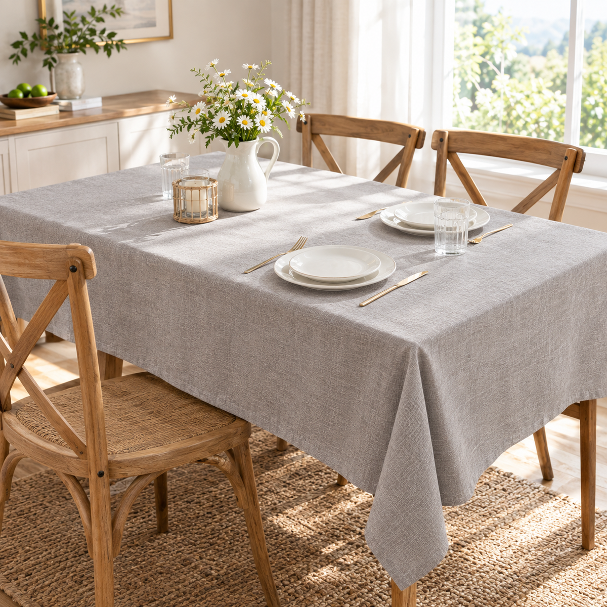 Solid Color Premium Linen Tablecloth