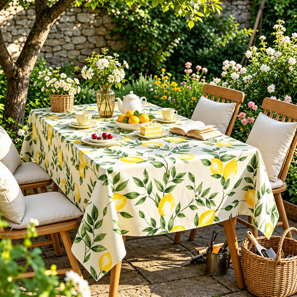 Lemon Theme Decorative Tablecloth