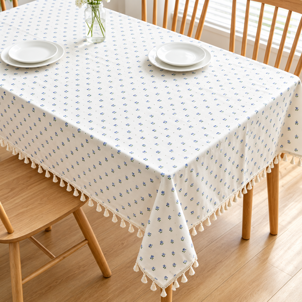Daisy Fringe Round Tablecloth