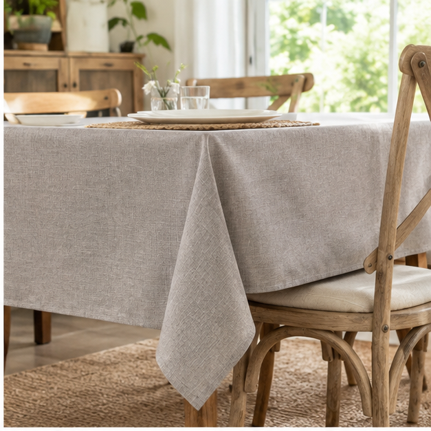 Solid Color Premium Linen Tablecloth