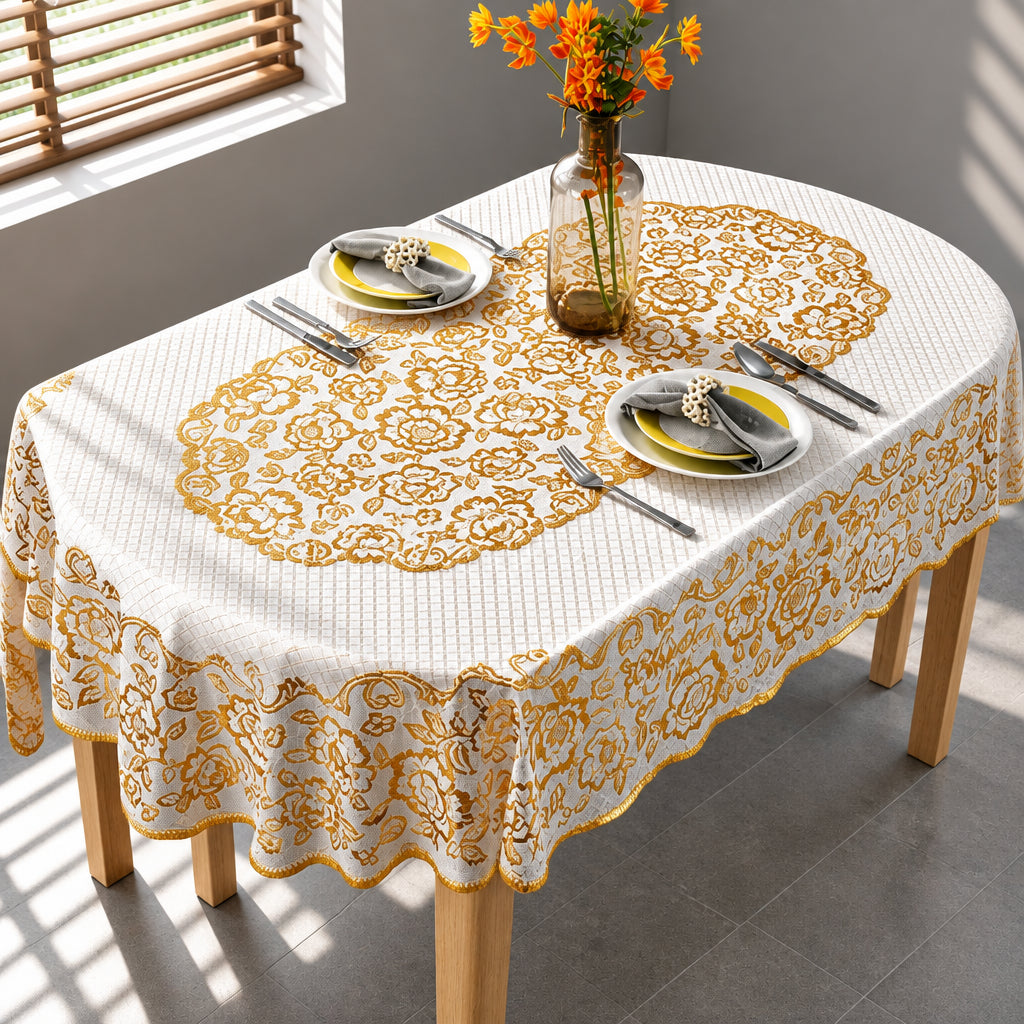 European Lace Oval Tablecloth