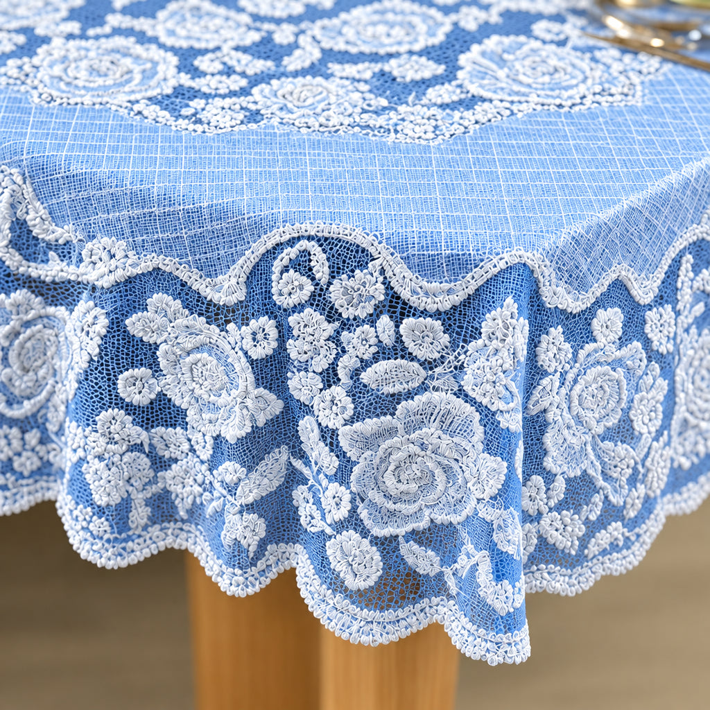 European Lace Oval Tablecloth