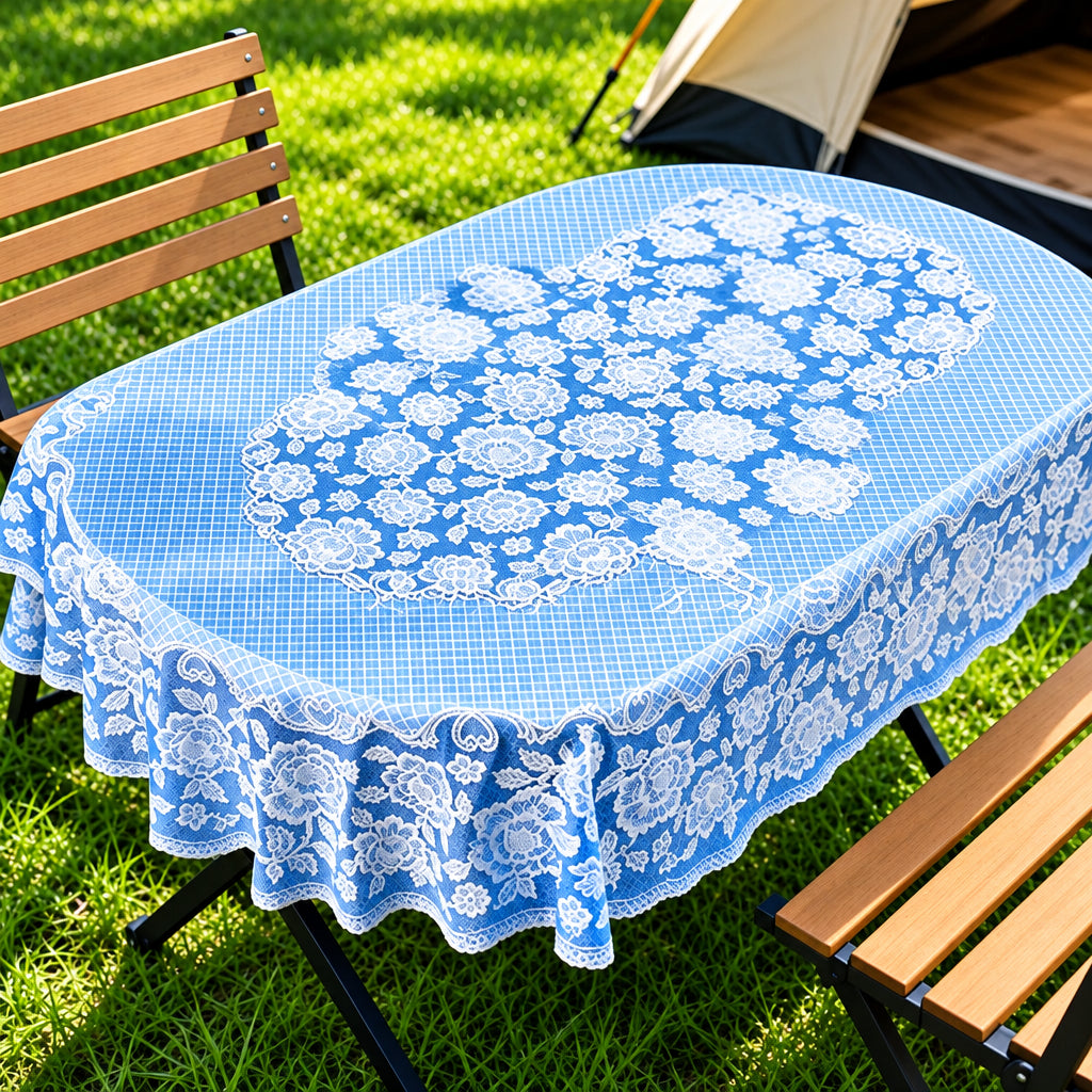 European Lace Oval Tablecloth