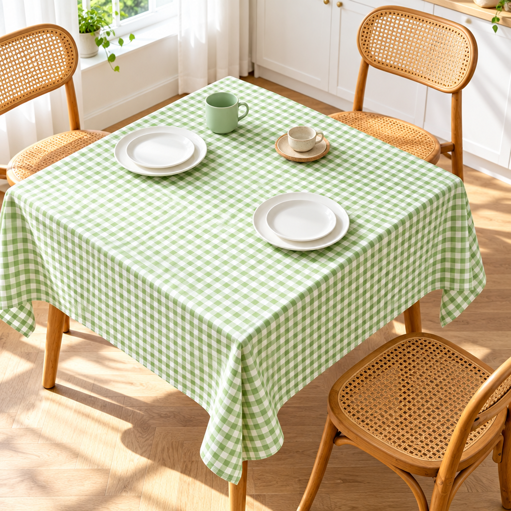 Red Checkered Square Tablecloth