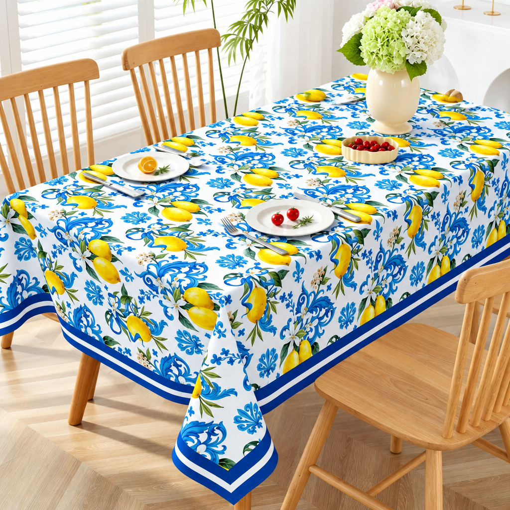 Sunflower Print Rectangular Tablecloth