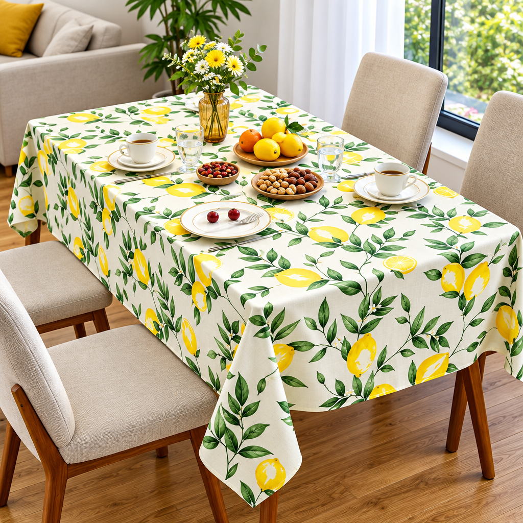Lemon Theme Decorative Tablecloth